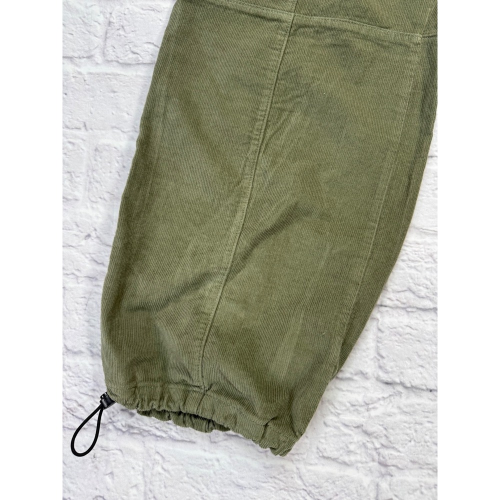 Girlish Utility Jogger Pants Womens L Olive Green Excellent Corduroy Bungee Hem - Picture 2 of 6